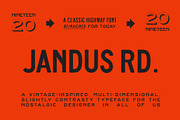 Jandus Road - A Highway Display Font, a Sans Serif Font by JK Design Co. (Thumbnail 1 of 8)