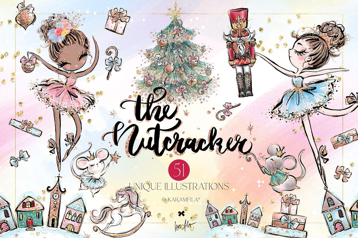 Nutcracker Christmas Magic Clipart, a Seasonal Illustration by KaramfilaS (Photo 1 of 8)