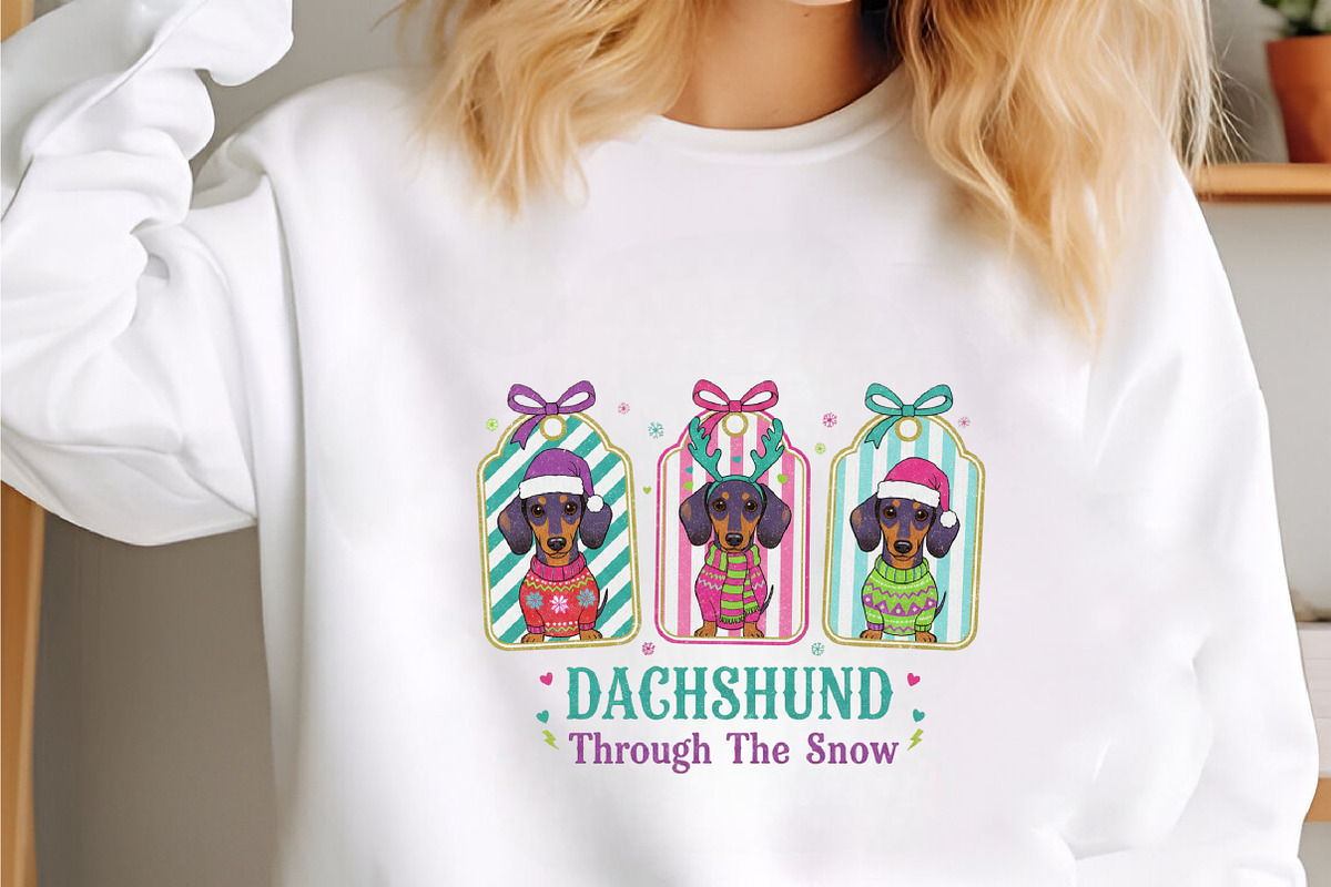 Dachshund Through the Snow,Christmas, an Illustration by designcity5 (Photo 1 of 8)