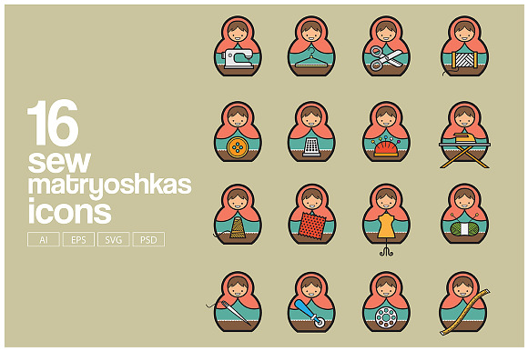 Sew Matryoshkas Icons