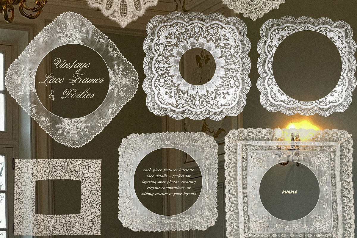 Vintage Lace Frames & Doilies, an Object Graphic by Purple (Photo 4 of 14)