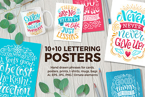 10 Lettering POSTERS + bonus