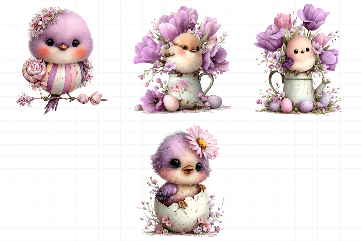 Whimsical Easter Birds Clipart, an Illustration by Daily.Designs (Photo 5 of 8)