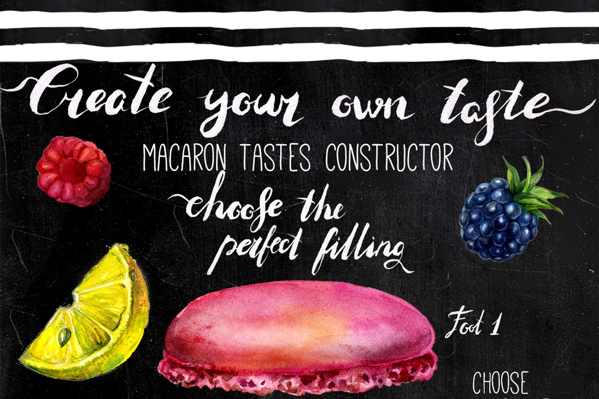 Watercolor Macarons Clipart Set, a Decorative Illustration by Inna Sinano (Photo 6 of 6)