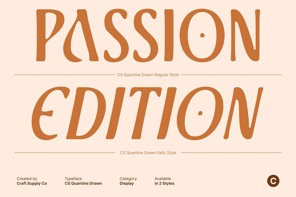 CS Quantine Drawn, a Serif Font by Craft Supply Co. (Photo 3 of 8)
