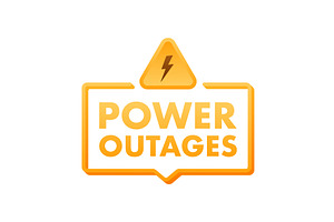 Power Outages. Badge, Icon, Stamp