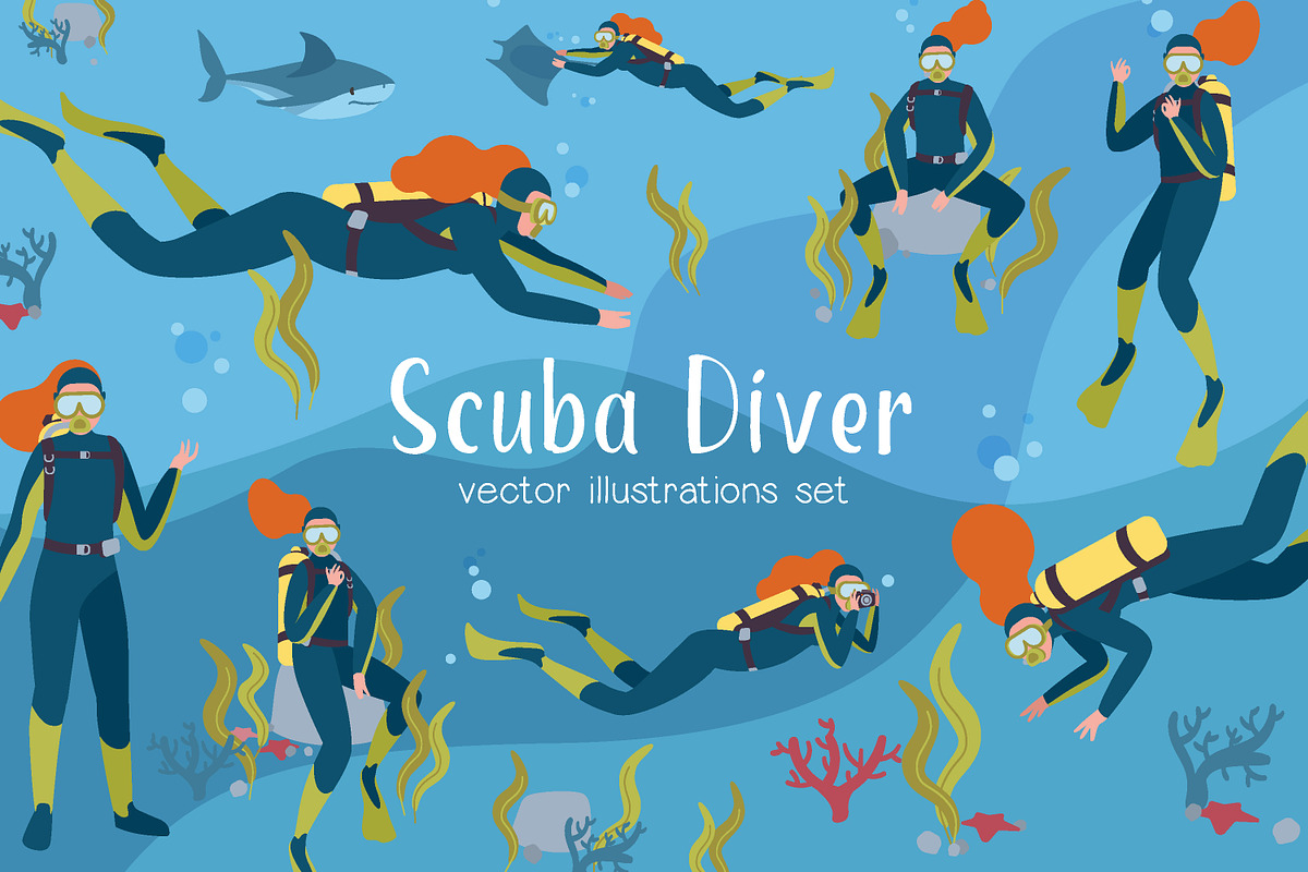 Scuba diver set, a Sport Illustration by Good Studio (Photo 1 of 3)