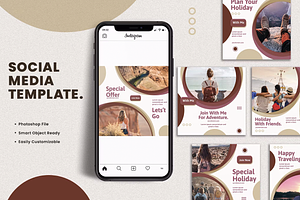 Travel Social Media Template, a Social Media Template by Xtrahive