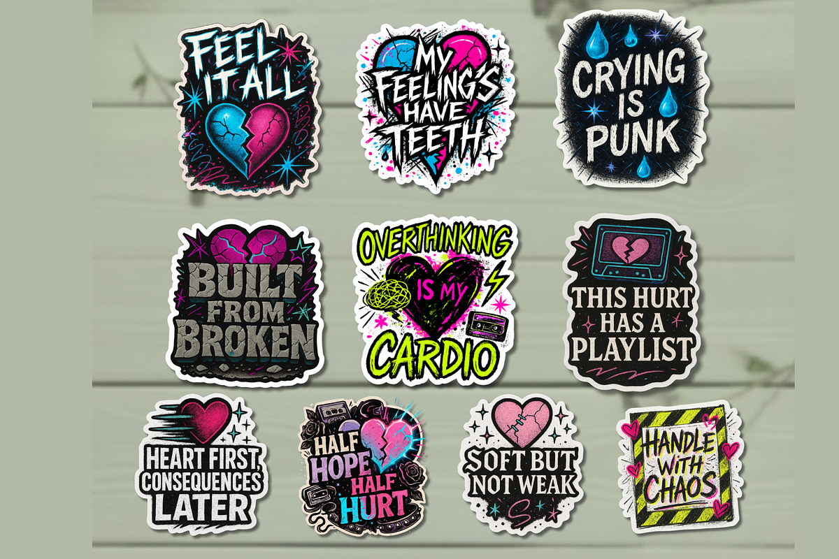 2000s Emo Revival Sticker Pack, a Graphic by FakhiiDesigns (Photo 1 of 4)