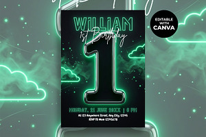 1st Birthday Invitation, an Invitation Template by M9 Design