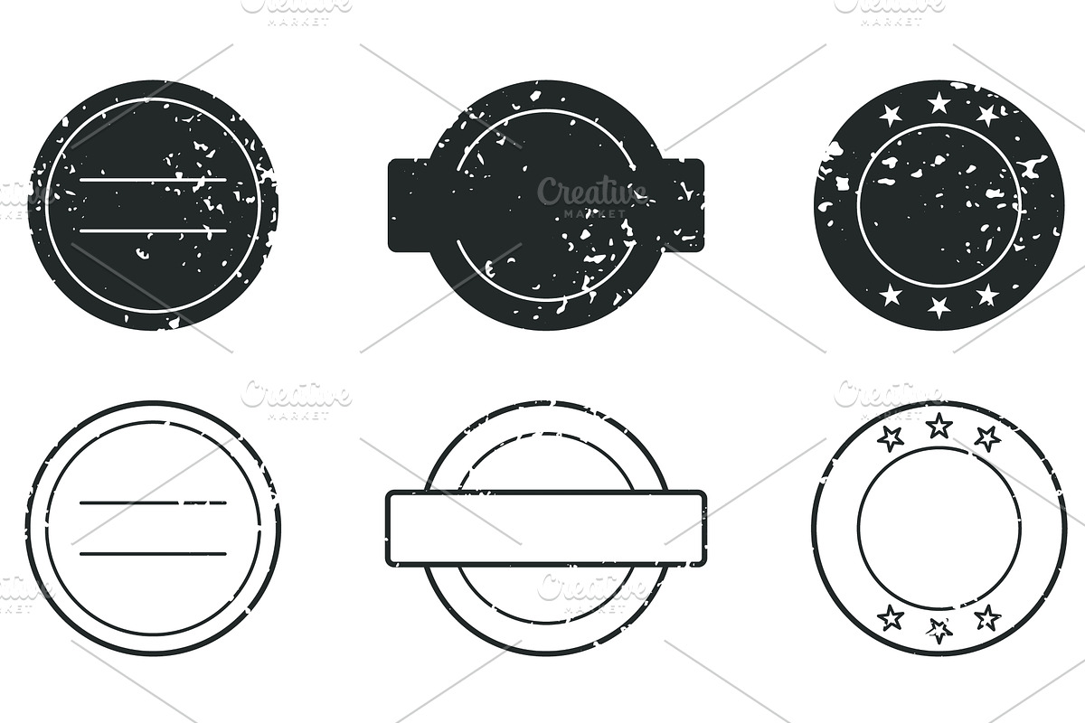 Circle Rubber Stamp Set, an Object Illustration by Vector Creator