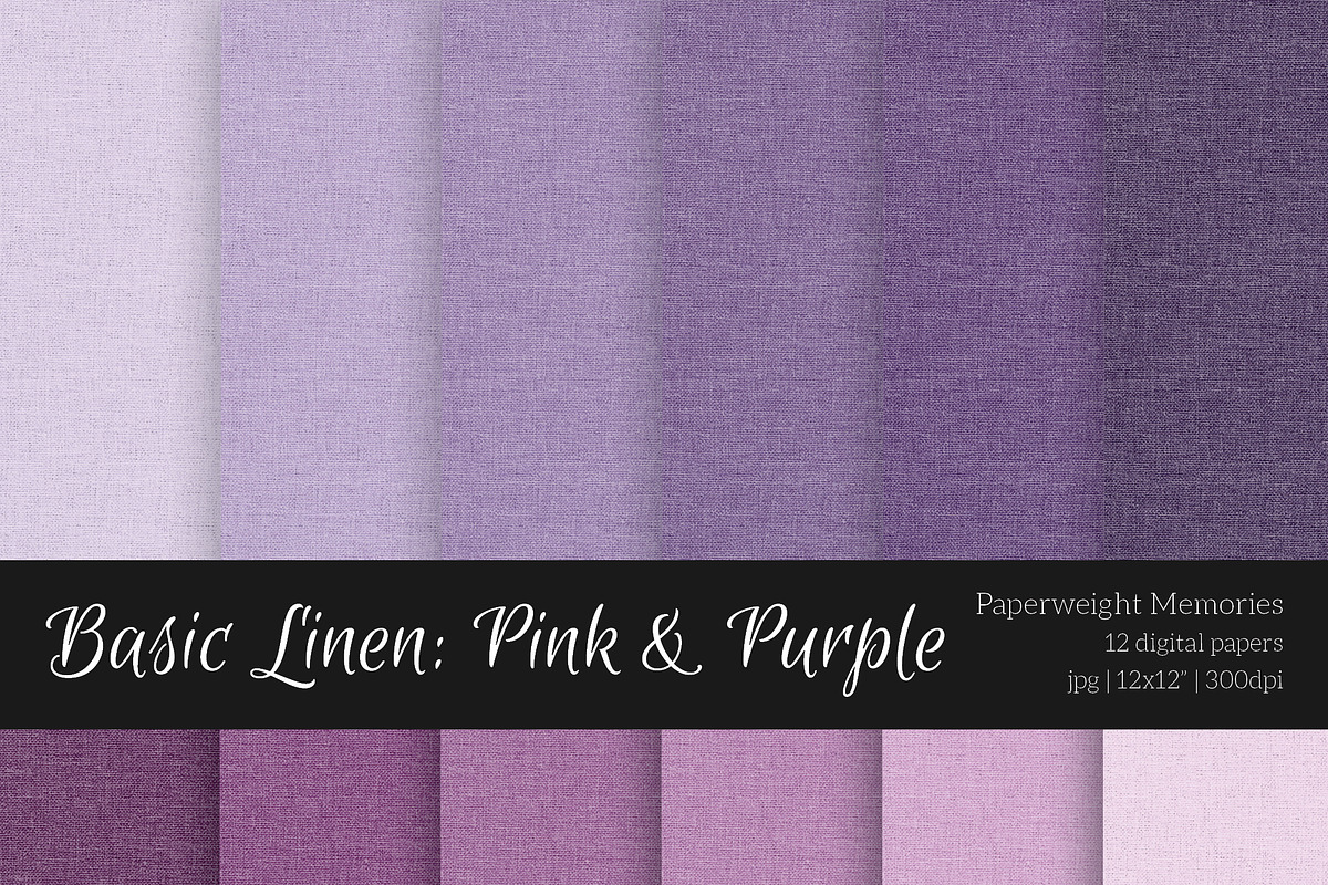 Paper - Basic Linen - Pink & Purple