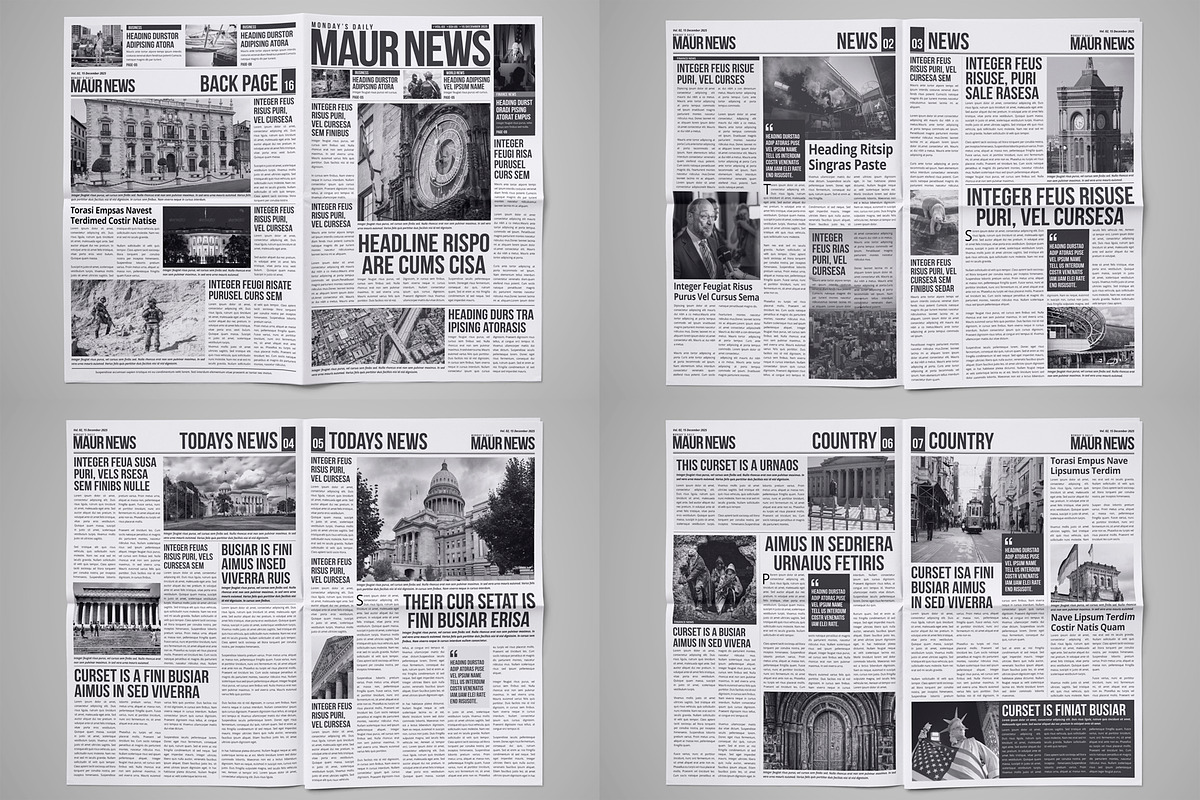 Newspaper Design Bundle - 6 in One, a Magazine Template by Miyaji75 (Photo 6 of 13)