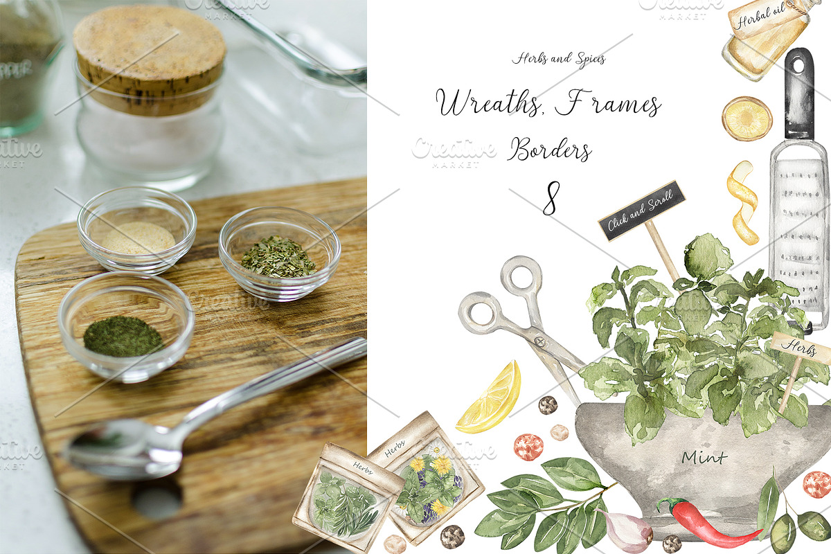 Watercolor Herbs and Spices, a Food Illustration by MayaNavits (Photo 5 of 13)