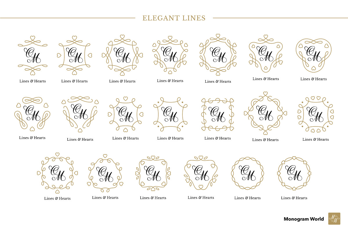 155 Frames for Wedding Monograms, a Decorative Illustration by Monogram World (Photo 8 of 17)