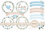 Wedding Floral Clipart & Vectors, an Illustration by Amanda Ilkov (Thumbnail 1 of 4)