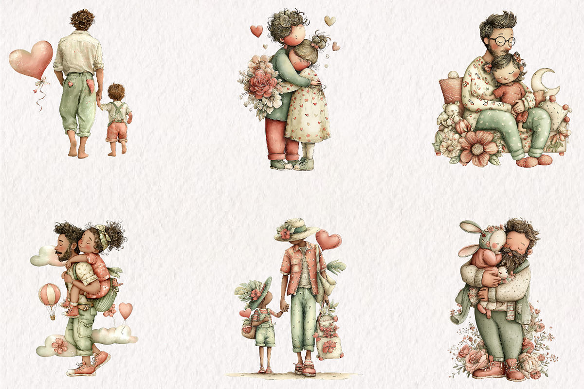 Whimsical Father and Child, a Seasonal Illustration by CreationArt (Photo 2 of 5)
