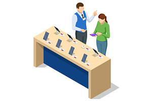 Isometric illustration of a sales, a Technology Illustration by Golden Sikorka
