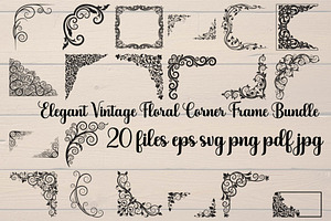 Elegant Vintage Floral Corner Frame, a Decorative Illustration by Designer_Momina