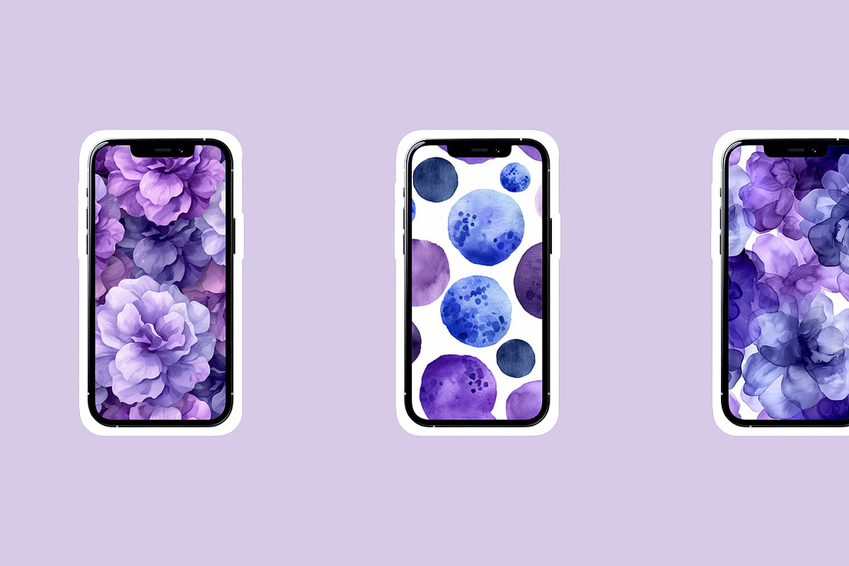 Purple & Violet Watercolor Textures, a Texture Illustration by AI Petr Creative Agency (Photo 7 of 7)