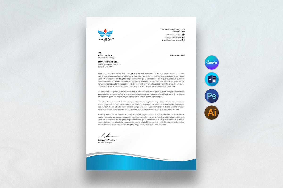 Letterhead and Invoice Bundle, a Stationery Template by DesignDevisers (Photo 2 of 19)