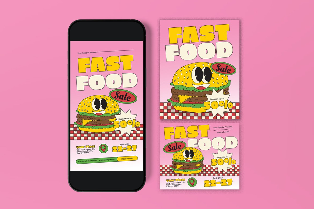 Fast Food Restaurant Promotion Flyer, a Flyer Template by graphicook (Photo 3 of 3)