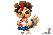 Patriotic Hen PNG Clipart Bundle, a Graphic by Clipart Bloom (Thumbnail 3 of 11)