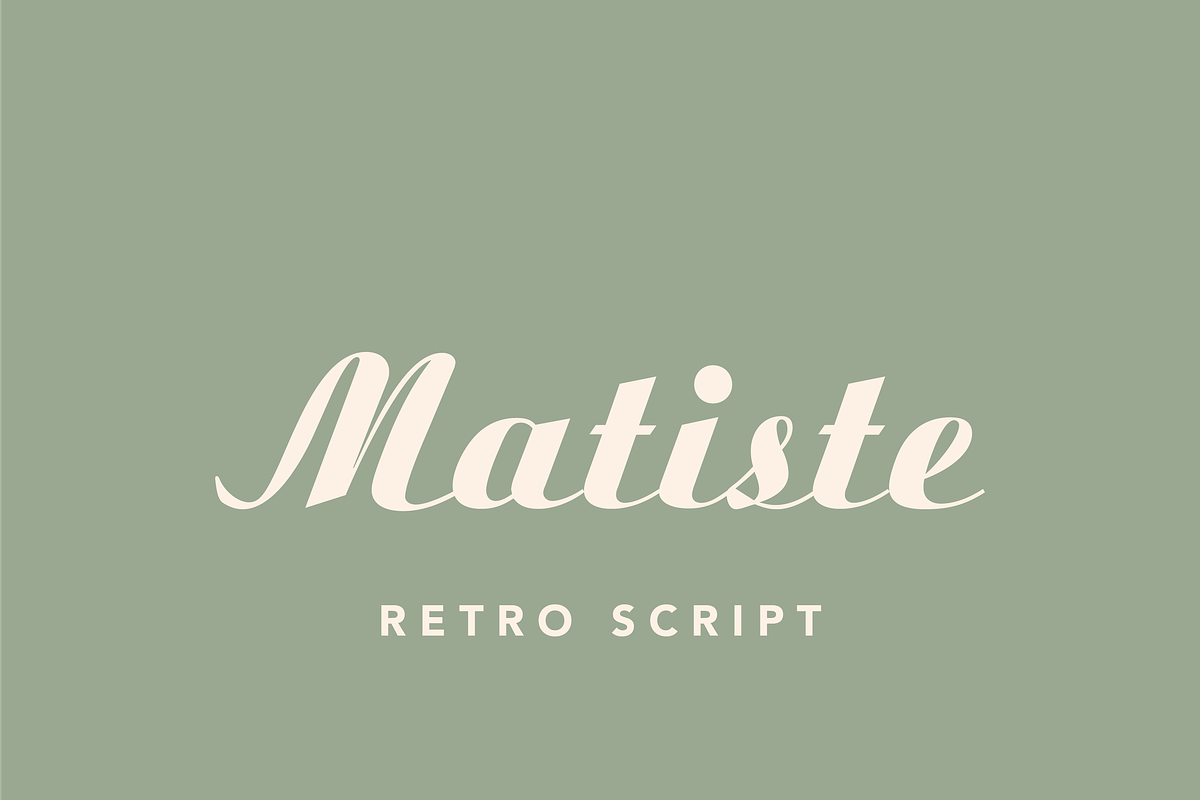 Matiste Retro Script, a Script Font by Creative Foundry (Photo 1 of 8)
