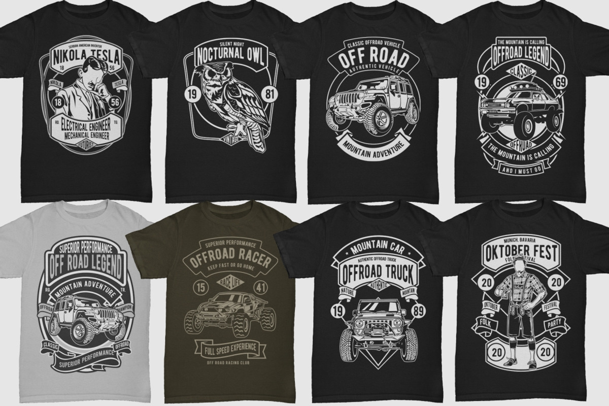 250 Retro Tshirt Designs Bundle #4, an Illustration by roach_graphic (Photo 23 of 34)