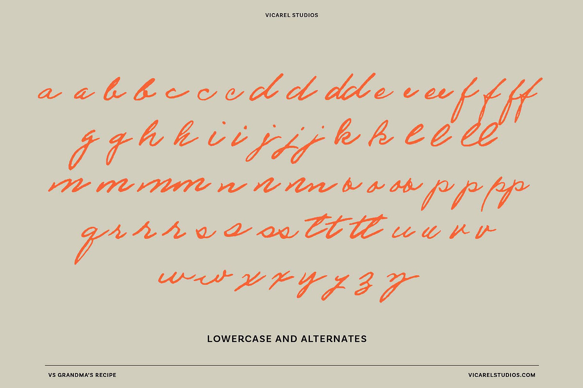 VS Grandma's Recipe Handwritten Font, a Script Font by Vicarel Studios (Photo 14 of 16)