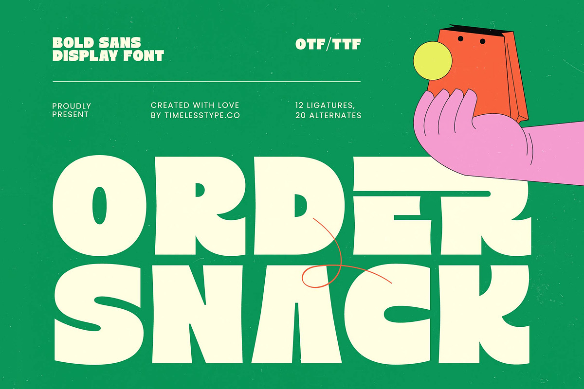 Order Snack - Bold Display Font, a Sans Serif Font by timelesstype.co (Photo 1 of 20)