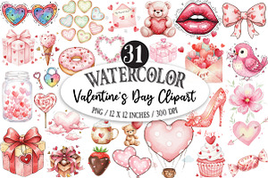 Valentine's Day Clipart, an Illustration by Designking