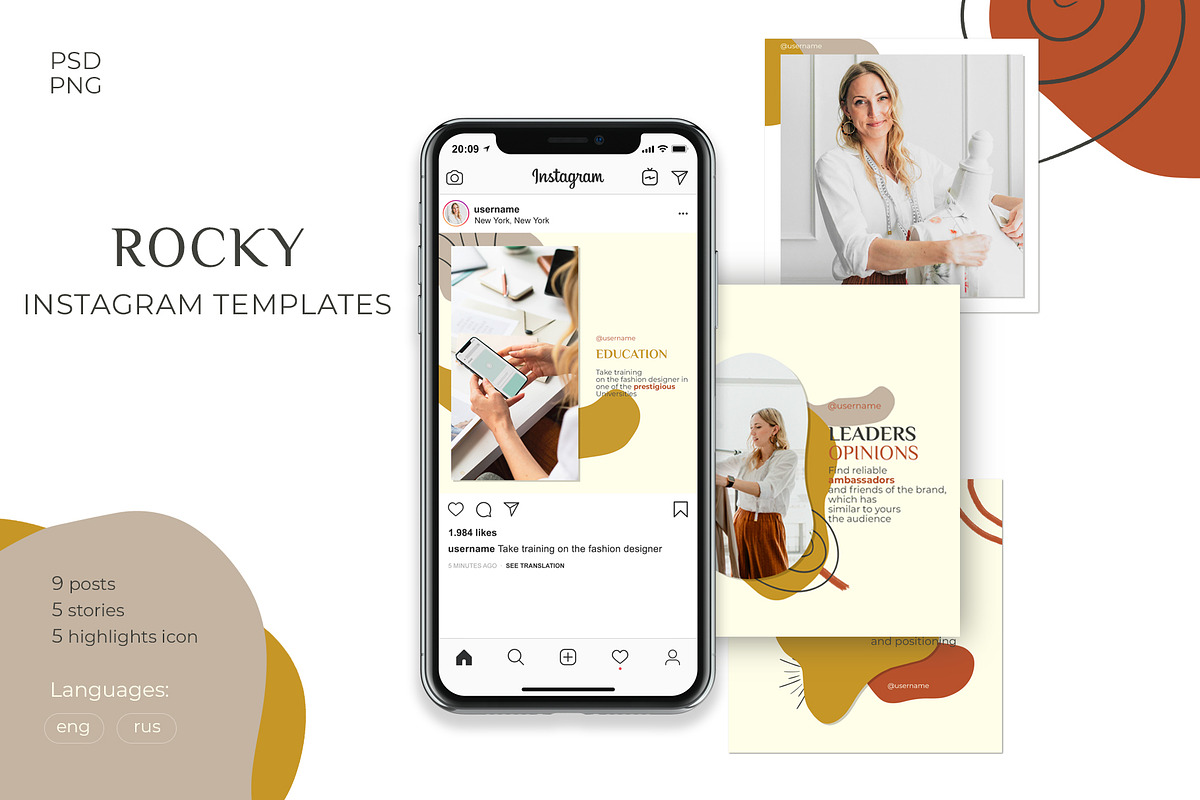 ROCKY Instagram Templates, a Social Media Template by Olg Store (Photo 1 of 4)