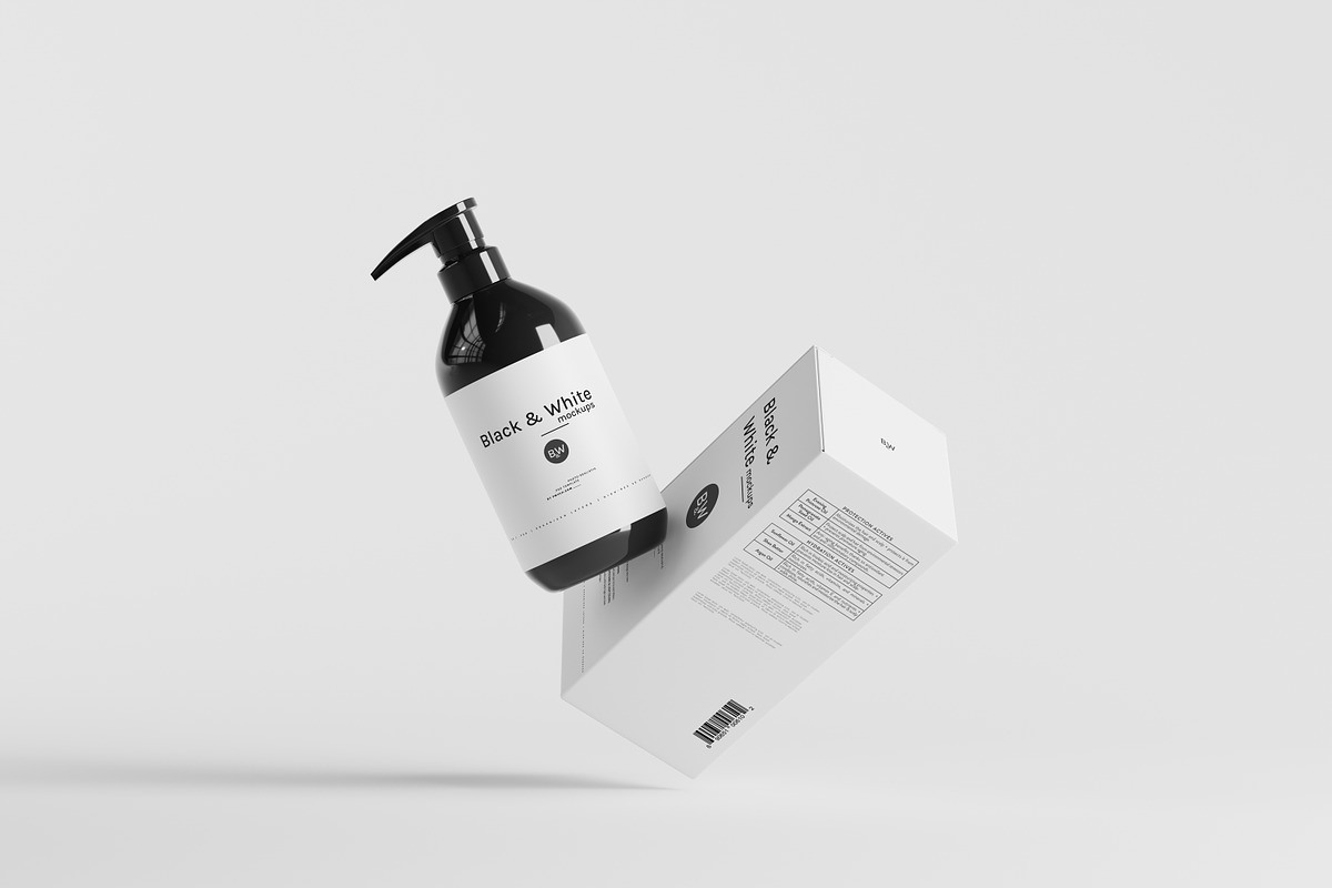 Black & White Mockups - Pump Bottles, a Packaging Mockup by pmvch (Photo 50 of 160)