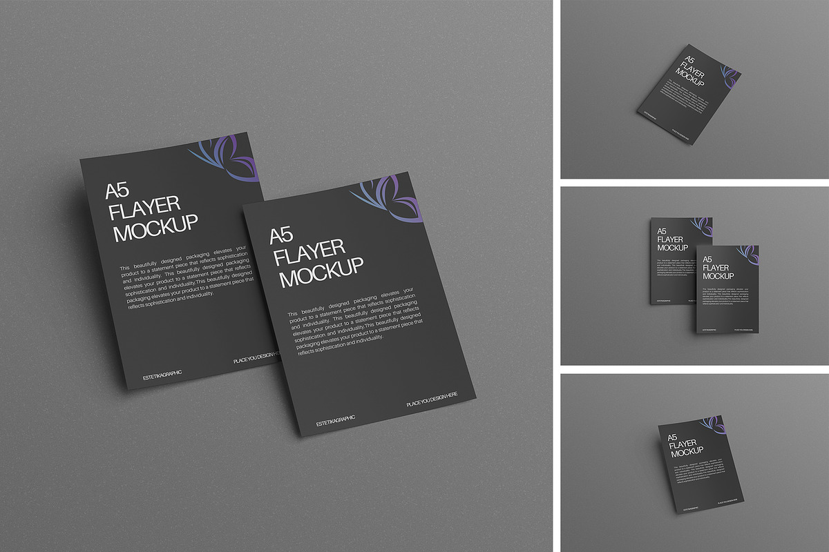 A5 Flayer Mockup, an Advertising Mockup by Afif_studio (Photo 1 of 5)