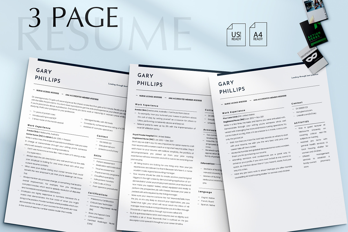 Nurse Resume Template & Cover Letter, a Resume Template by Career Canvas (Photo 3 of 11)