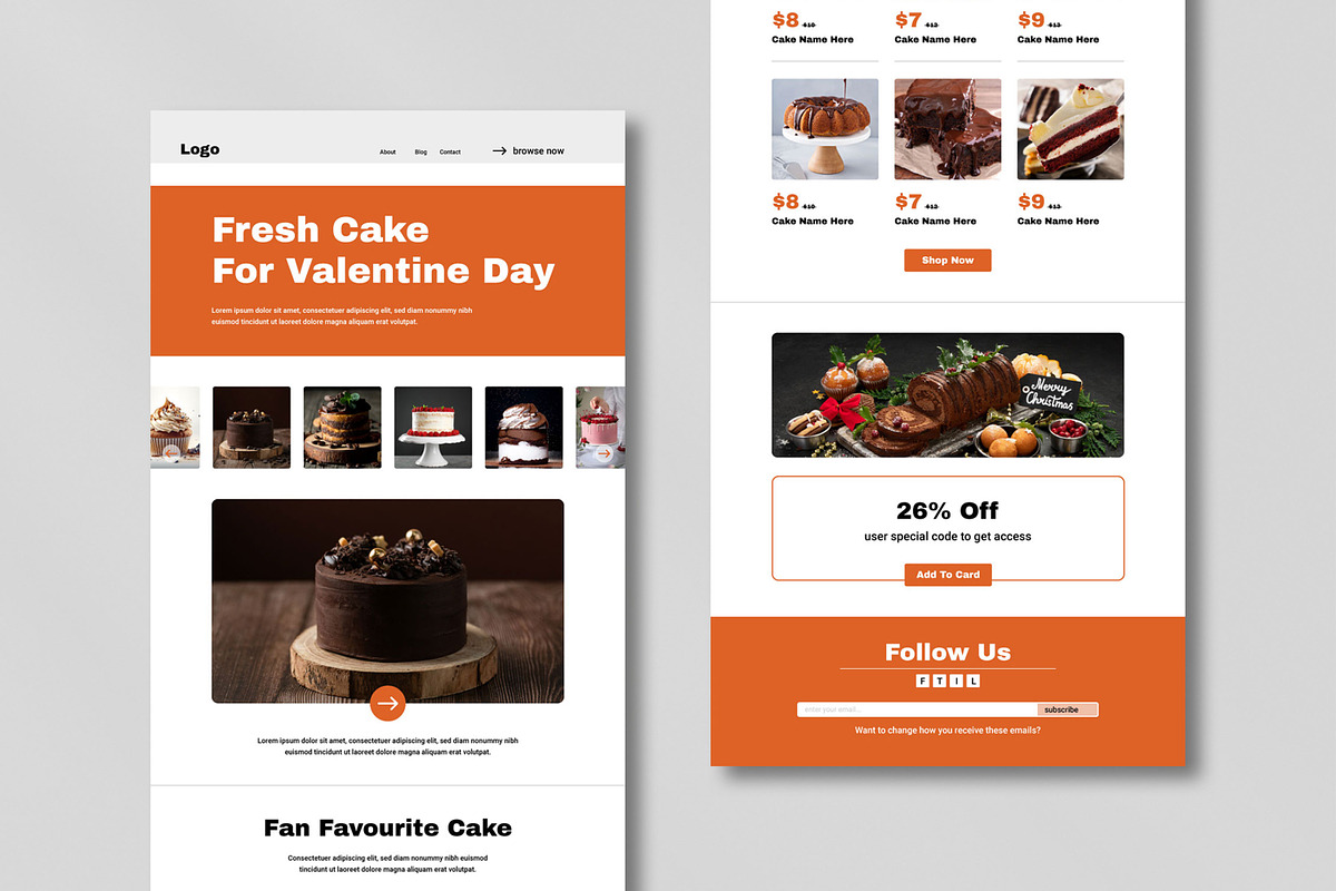 Email Newsletter Valentine Day, an UI Kit Template by MightyDesign (Photo 1 of 9)