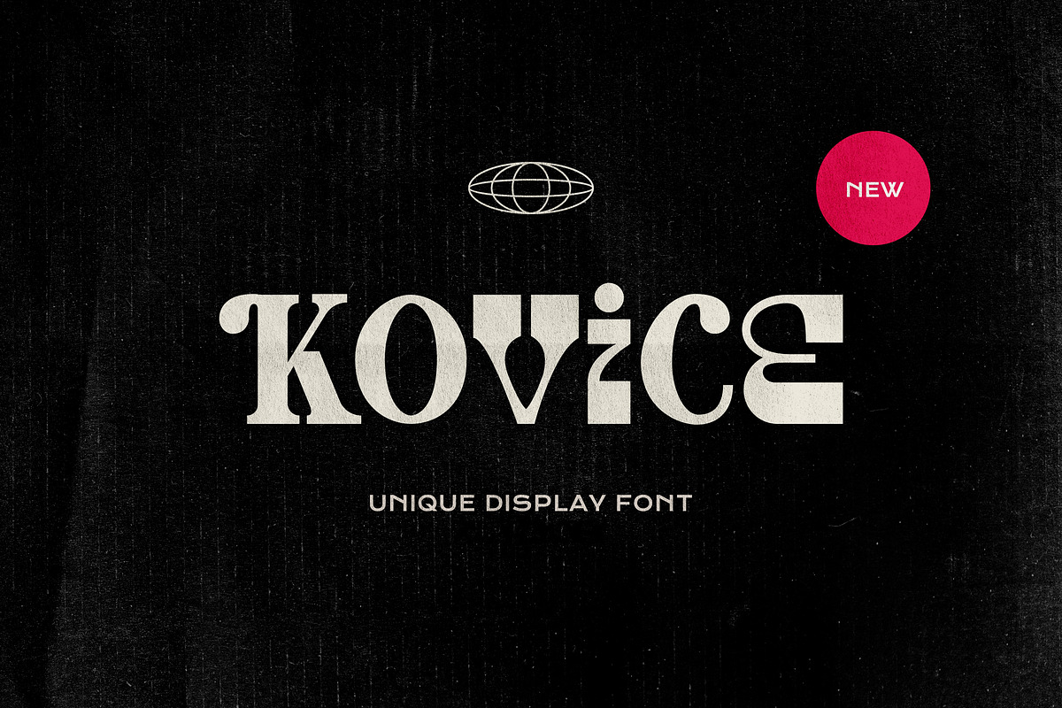 Kovice - Retro Experimental Typeface, a Slab Serif Font by Imoodev (Photo 1 of 5)