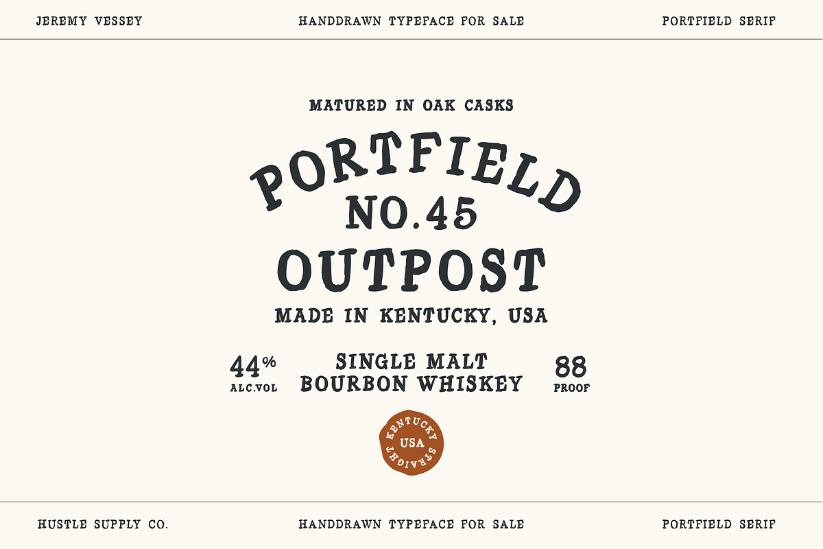 Portfield - A Hand Drawn Serif, a Handwritten Font by Hustle Supply Co. (Photo 1 of 15)