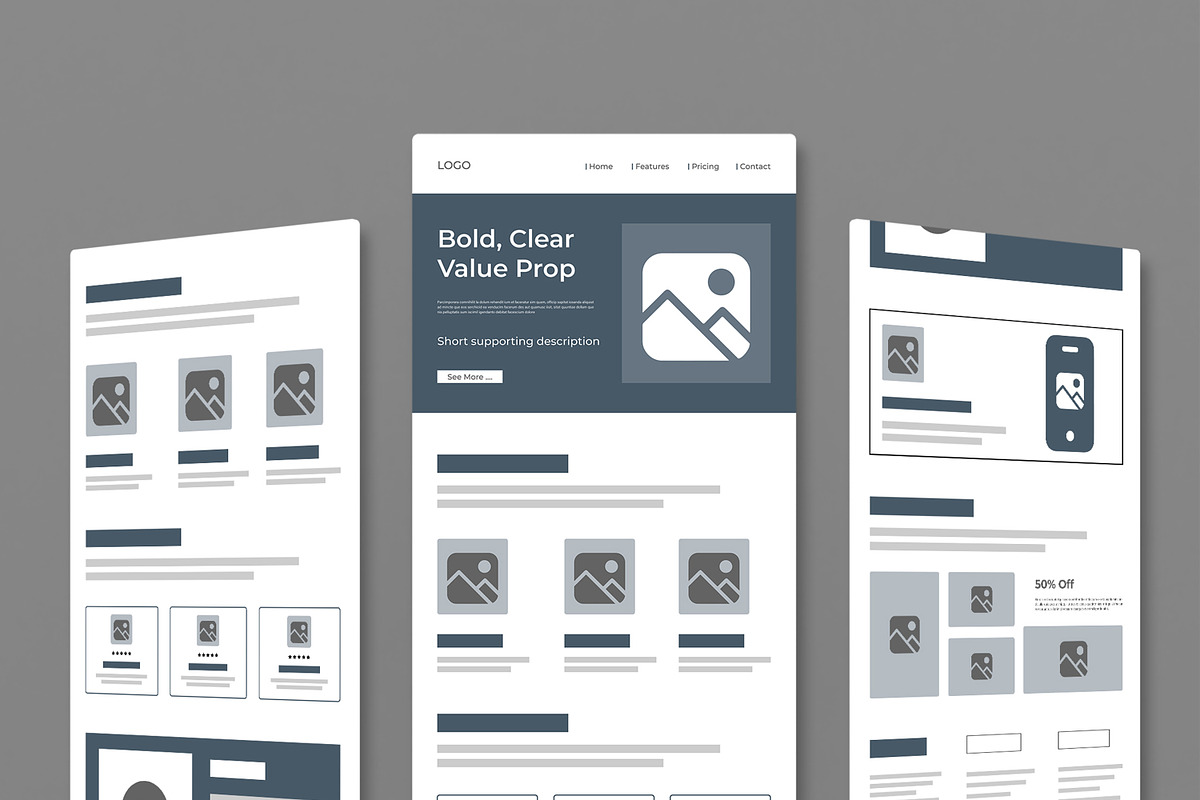 Modern Wireframe Kit for UI UX, a Wireframe Template by MightyDesign (Photo 1 of 9)