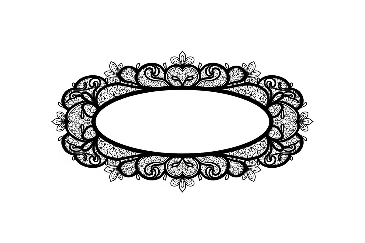 Vintage Lace Oval Frame Bundle, an Illustration by yasushie (Photo 28 of 30)