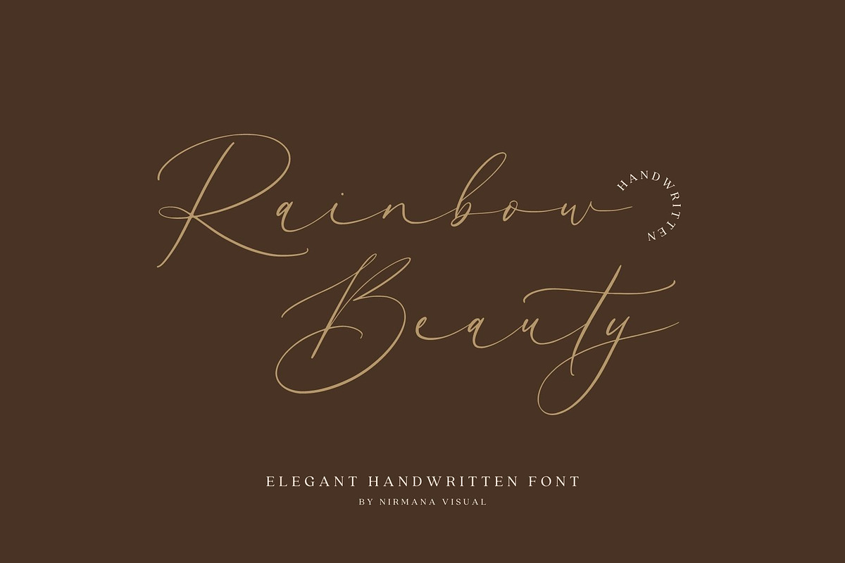 Rainbow Beauty - Chic Calligraphy, a Script Font by Nirmana Visual (Photo 1 of 8)
