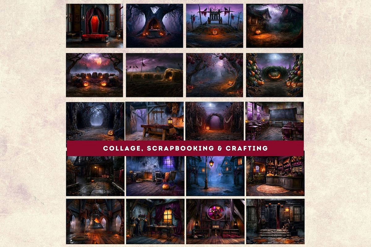 Hallowmere Halloween Backgrounds, a Seasonal Illustration by ThatsDesignArt (Photo 14 of 16)