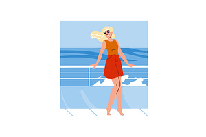 Tourist enjoying summer vacation on, an Illustration by pikepicture