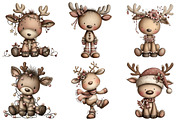 Quirky Christmas Reindeer Clipart, an Illustration by Craft Nest (Thumbnail 4 of 11)
