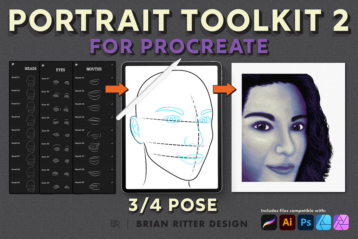 Portrait Toolkit #2, a Brush Add-On by Brian Ritter Design (Photo 1 of 10)