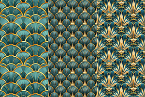 8 Gilded Teal Dreams Patterns