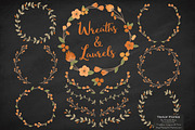 Pumpkin Vector Flower Wreaths, a Seasonal Illustration by Amanda Ilkov (Thumbnail 2 of 3)