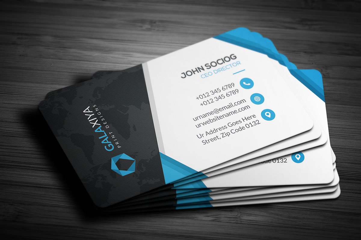Professional Corporate BusinessCards, a Business Card Template by Galaxiya (Photo 2 of 8)