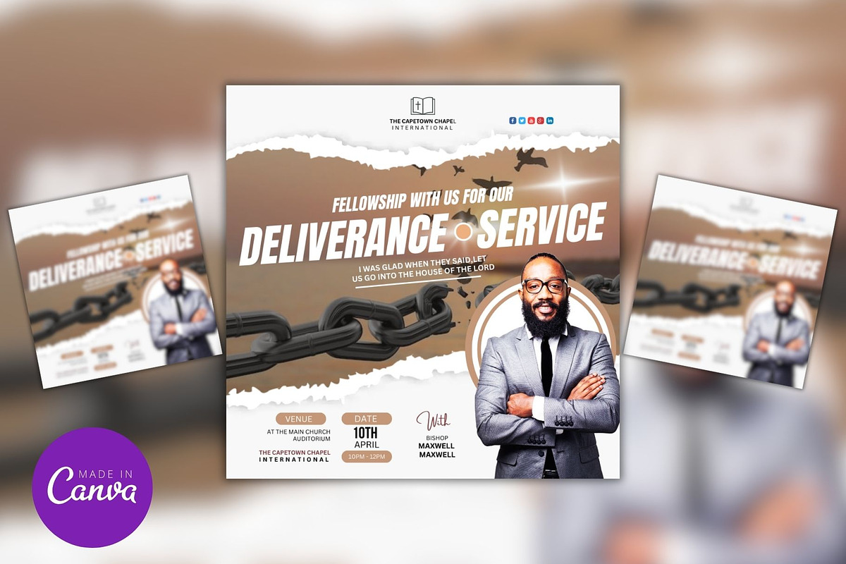 Deliverance Church Service Template, a Social Media Template by Mishek Munene (Photo 2 of 4)
